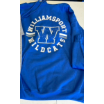 Royal Blue Distressed Circle Fleece Pullover Hooded Sweatshirt Wildcat Logo 